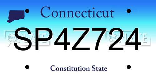SP4Z724 Connecticut License Plate