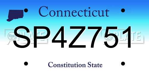 SP4Z751 Connecticut License Plate