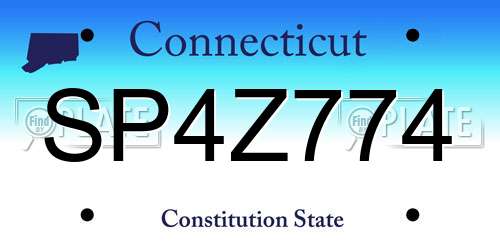 SP4Z774 Connecticut License Plate