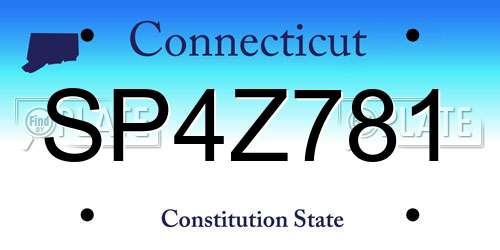 SP4Z781 Connecticut License Plate