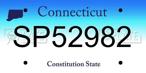 SP52982 Connecticut License Plate