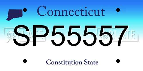 SP55557 Connecticut License Plate