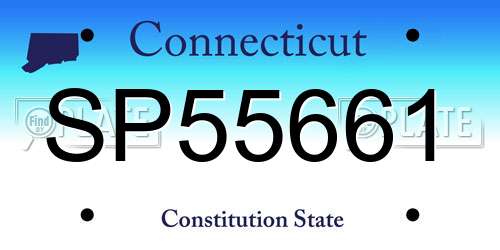 SP55661 Connecticut License Plate