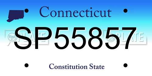 SP55857 Connecticut License Plate