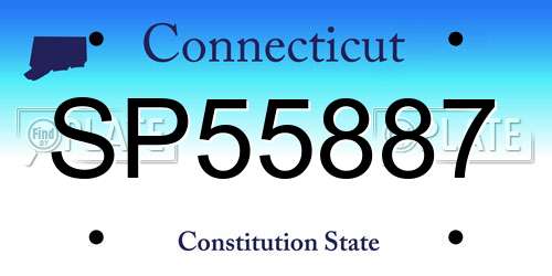 SP55887 Connecticut License Plate