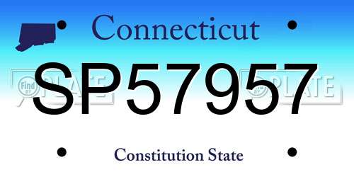 SP57957 Connecticut License Plate