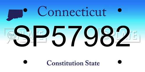 SP57982 Connecticut License Plate