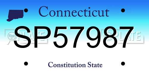 SP57987 Connecticut License Plate