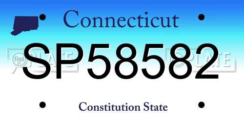 SP58582 Connecticut License Plate