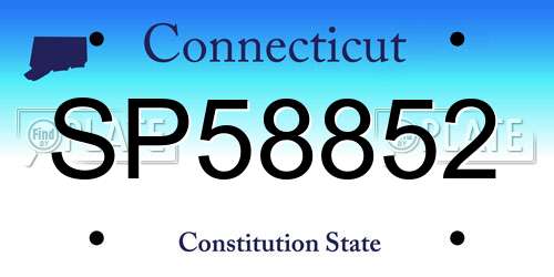 SP58852 Connecticut License Plate