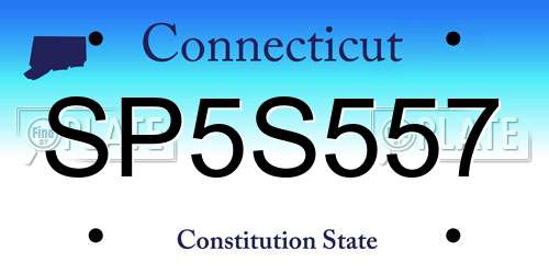 SP5S557 Connecticut License Plate
