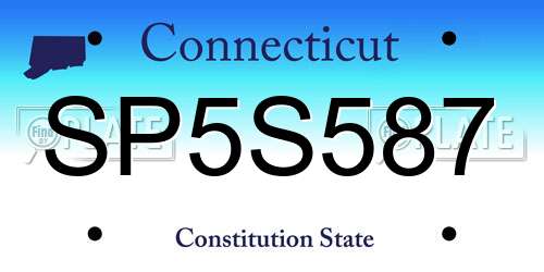SP5S587 Connecticut License Plate