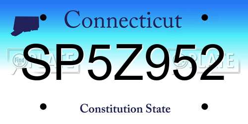 SP5Z952 Connecticut License Plate
