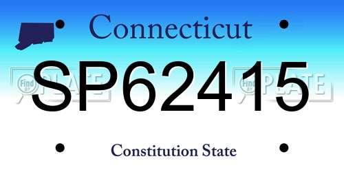 SP62415 Connecticut License Plate