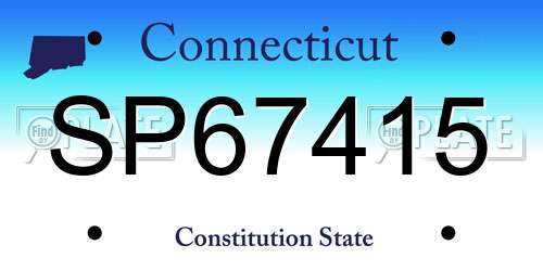 SP67415 Connecticut License Plate