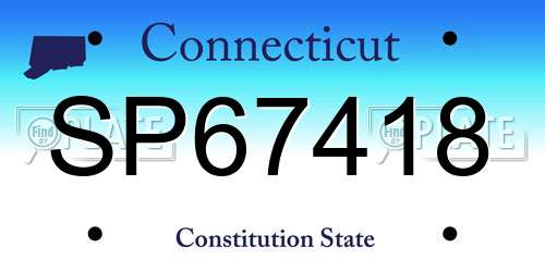 SP67418 Connecticut License Plate