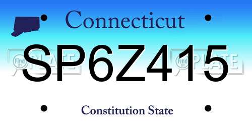 SP6Z415 Connecticut License Plate