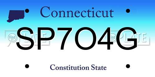 SP7O4G Connecticut License Plate
