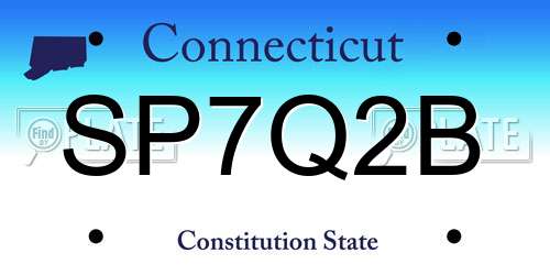 SP7Q2B Connecticut License Plate