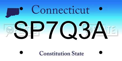 SP7Q3A Connecticut License Plate