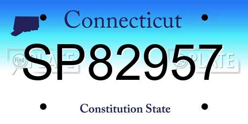 SP82957 Connecticut License Plate