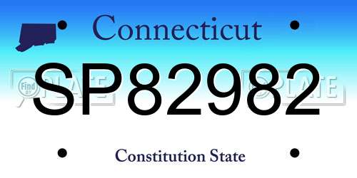 SP82982 Connecticut License Plate