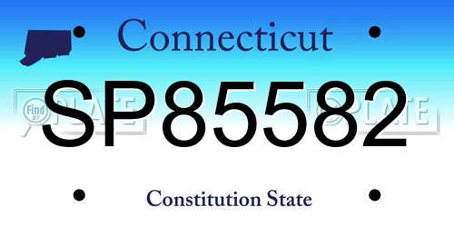 SP85582 Connecticut License Plate