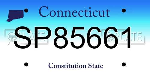 SP85661 Connecticut License Plate