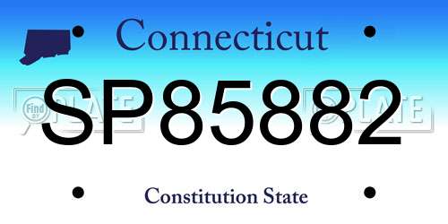 SP85882 Connecticut License Plate