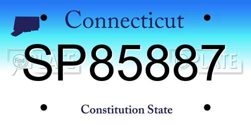SP85887 Connecticut License Plate