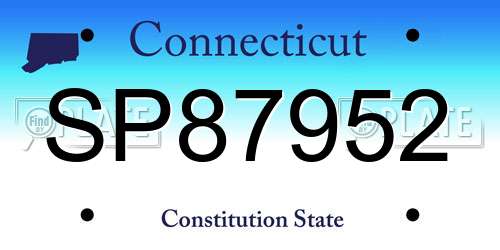 SP87952 Connecticut License Plate