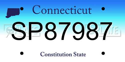 SP87987 Connecticut License Plate