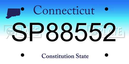 SP88552 Connecticut License Plate