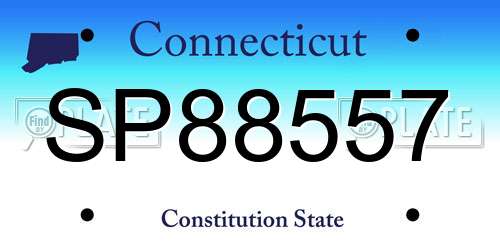 SP88557 Connecticut License Plate