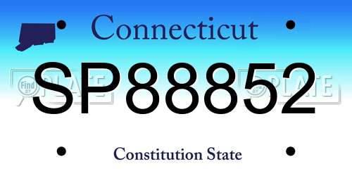 SP88852 Connecticut License Plate
