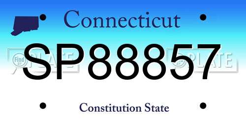 SP88857 Connecticut License Plate