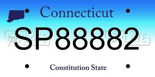 SP88882 Connecticut License Plate