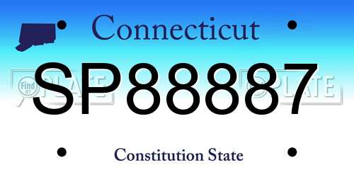 SP88887 Connecticut License Plate