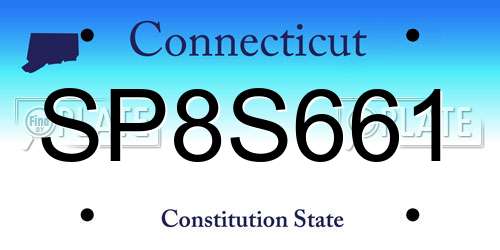 SP8S661 Connecticut License Plate