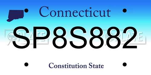 SP8S882 Connecticut License Plate