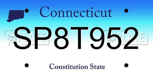 SP8T952 Connecticut License Plate