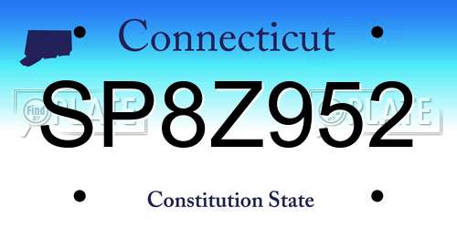 SP8Z952 Connecticut License Plate