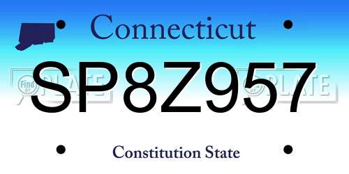 SP8Z957 Connecticut License Plate