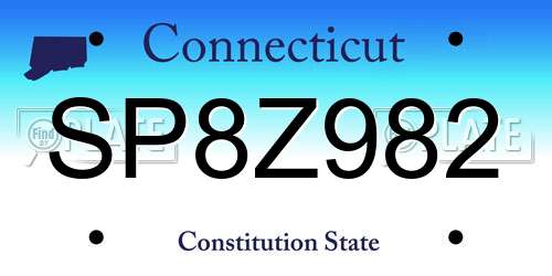 SP8Z982 Connecticut License Plate