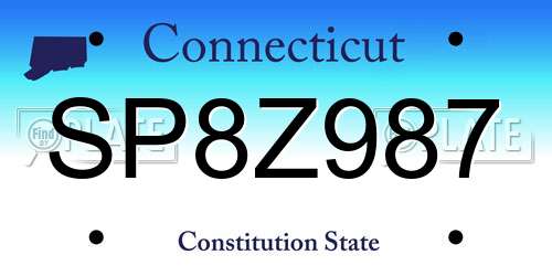 SP8Z987 Connecticut License Plate