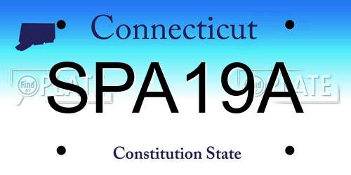 SPA19A Connecticut License Plate