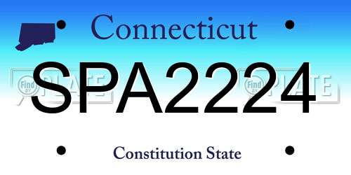 SPA2224 Connecticut License Plate