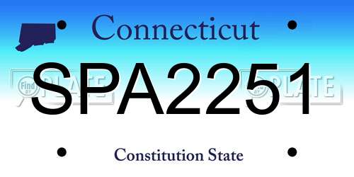 SPA2251 Connecticut License Plate