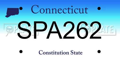 SPA262 Connecticut License Plate
