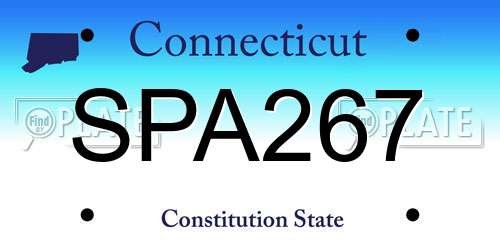 SPA267 Connecticut License Plate